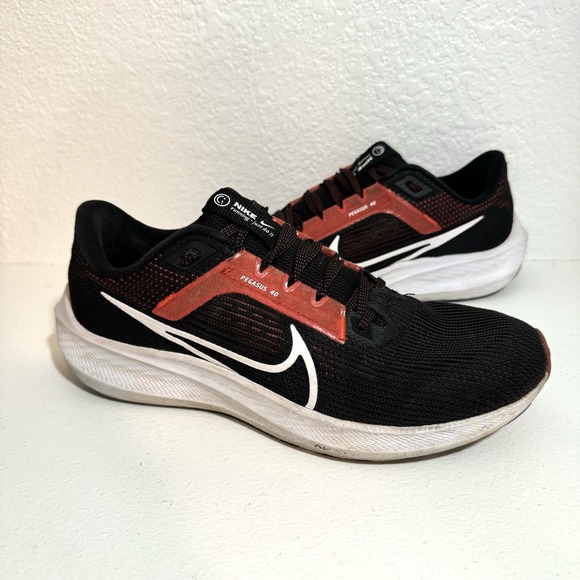 Nike Air Zoom Pegasus 40 Shoes Men's US 10 Black Red Running Workout Gym Sneaker - Picture 1 of 16